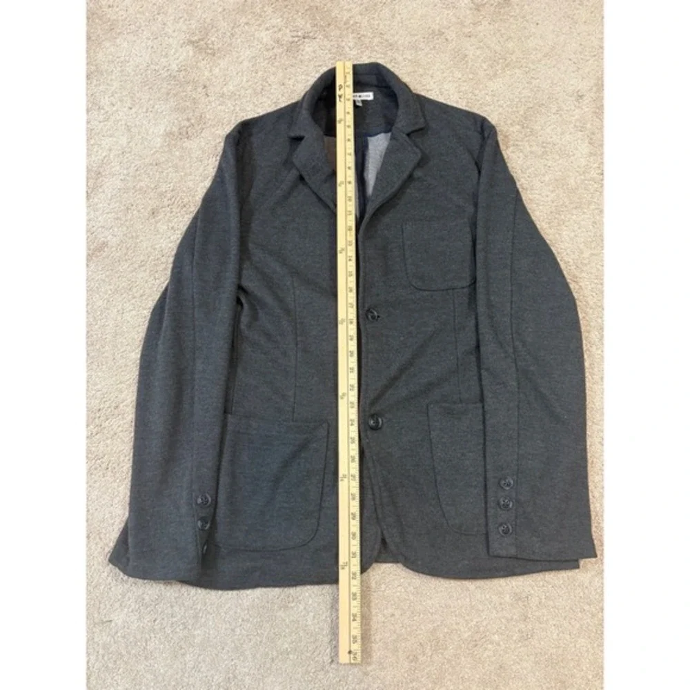 32 Bar Blues Knit Blazer Mens Large Charcoal Gray Excellent Unstructured‎ Jacket